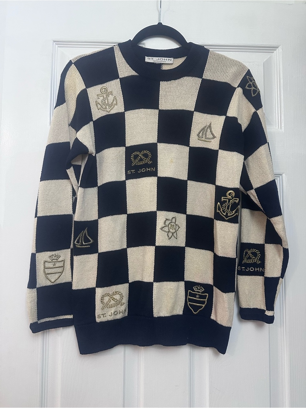 Vintage ST. JOHN Nautical Sweater Size Small Coastal Luxury Yhat